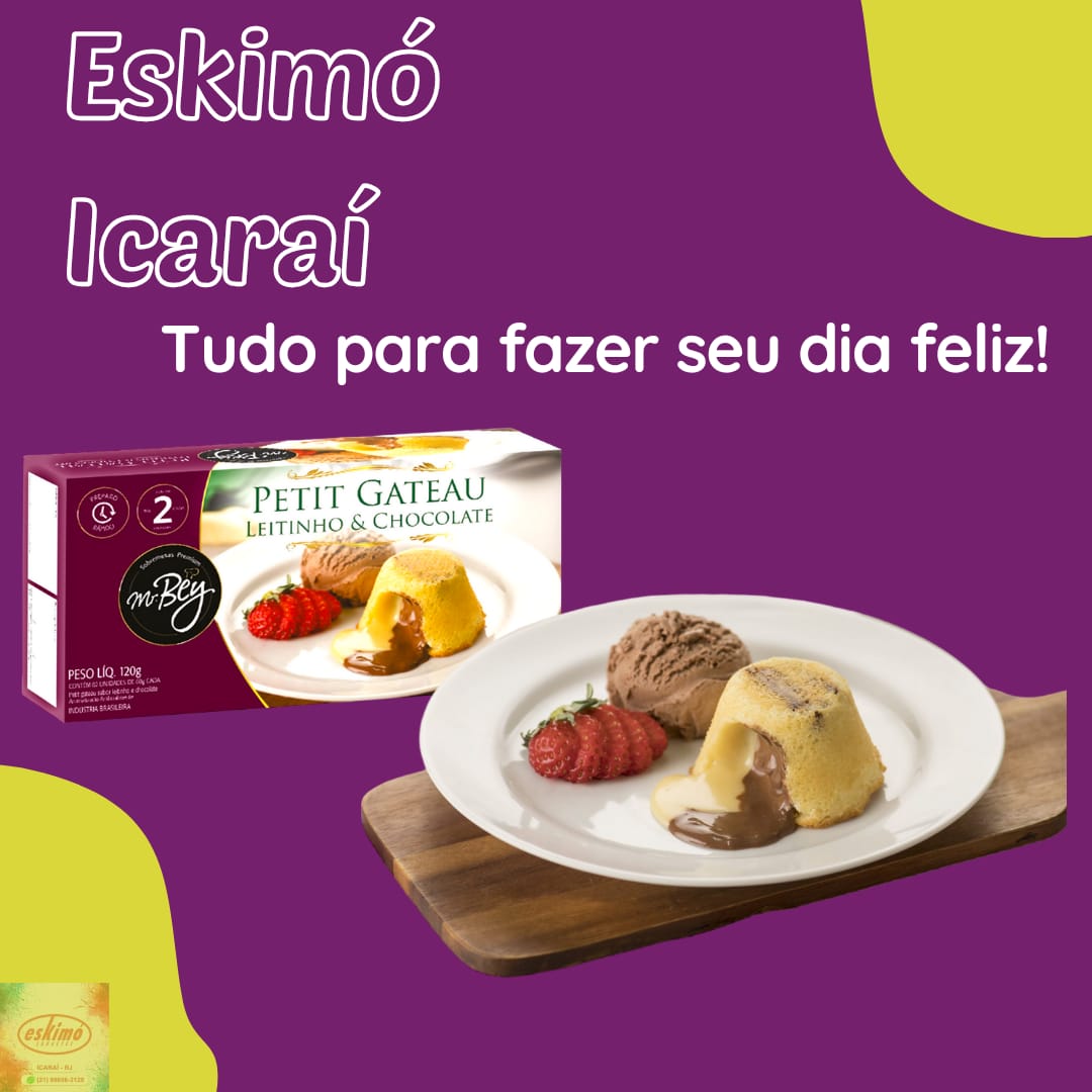 Petit Gâteau Leitinho & Chocolate - Caixa com 02 unidades