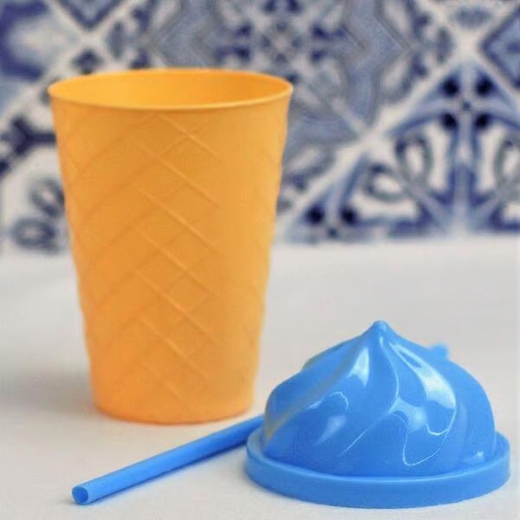 Copo plástico formato de sorvete - AZUL