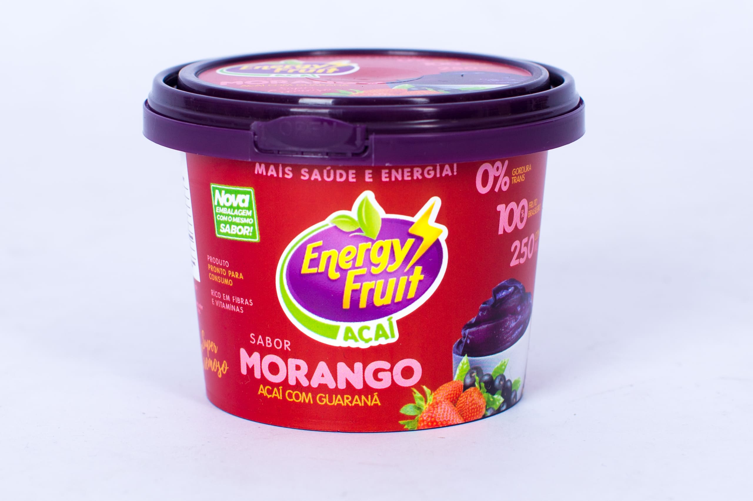 Açaí com Guaraná Energy Fruit - Sabor Morango - 250ml