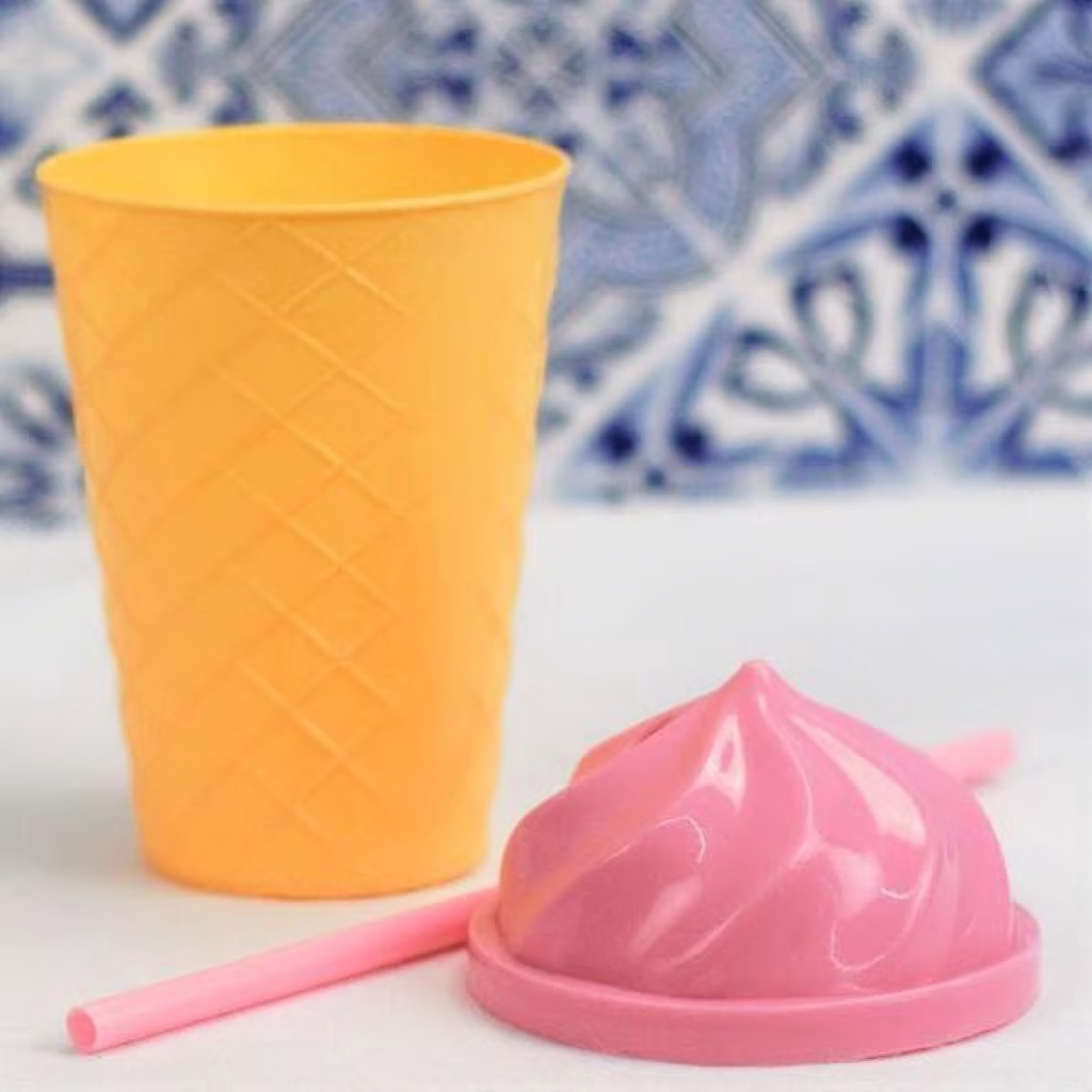 Copo plástico formato de sorvete - ROSA