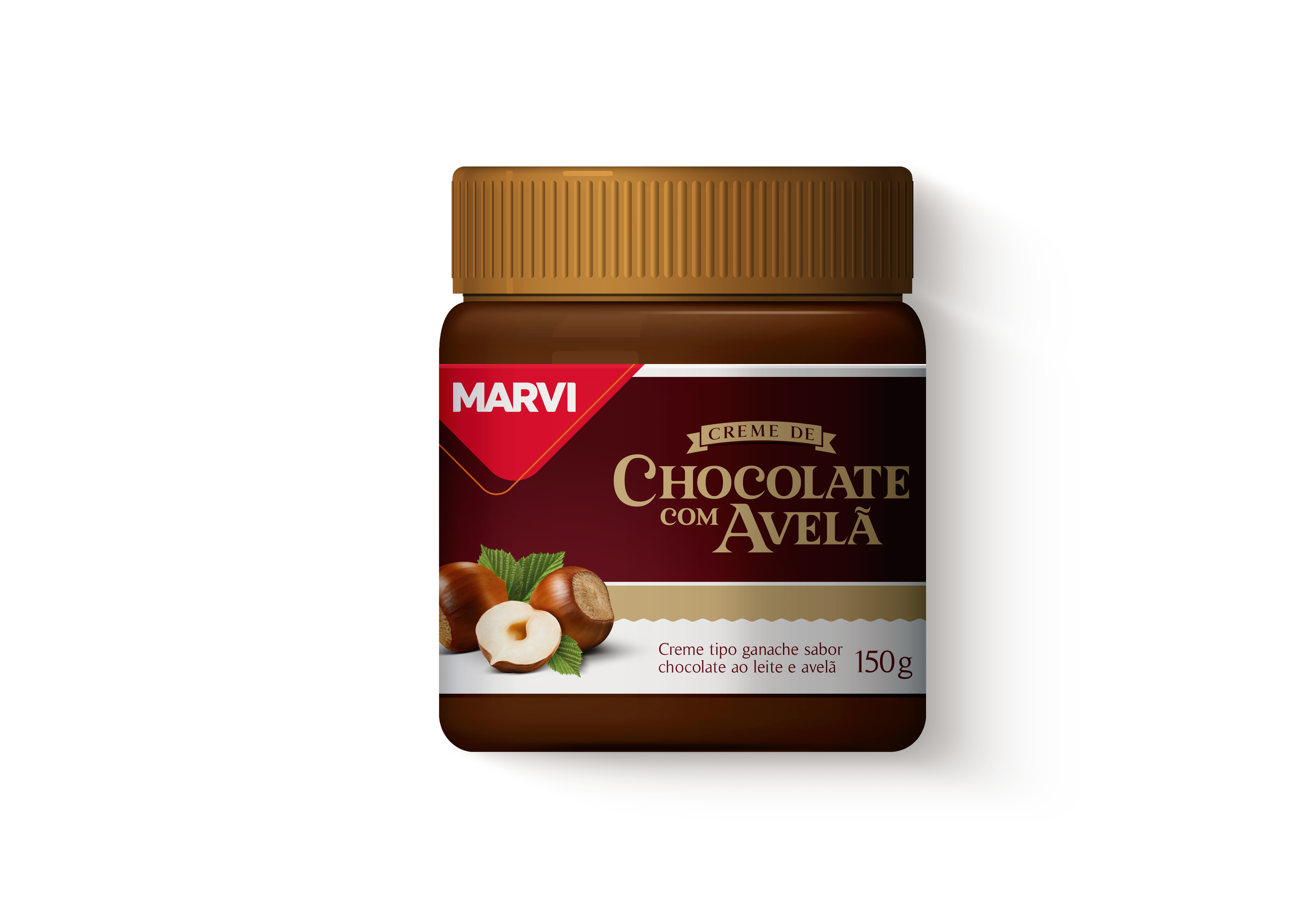 Creme Ganache Chocolate com Avelã - Marvi - Pote150G